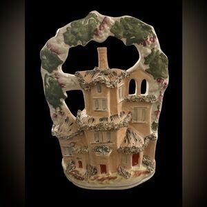 Staffordshire Antique Cottage House 19th Century Porcelain England Hand Painted